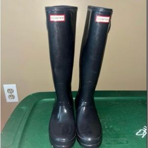 tall hunter boots gray